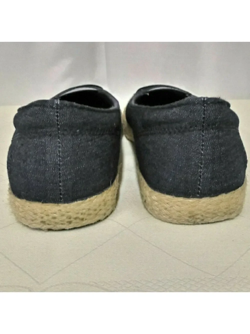 Grasshopper Mooney Ortholite Navy Nautical Canvas Round Toe Espardrille Shoe